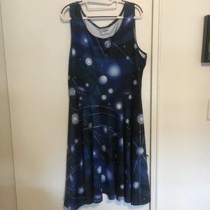 EUC Blue Spacey Skater Dress